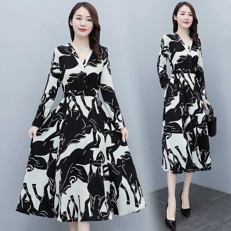 Women Boho Floral Chiffon V-Neck Midi Dress Spring Autumn Long Sleeve Elegant Bodycon Dress 2022 Korean Vintage Casual Vestidos
Women Boho Floral Chiffon V-Neck Midi Dress Spring Autumn Long Sleeve Elegant Bodycon Dress 2022 Korean Vintage Casual Vestidos