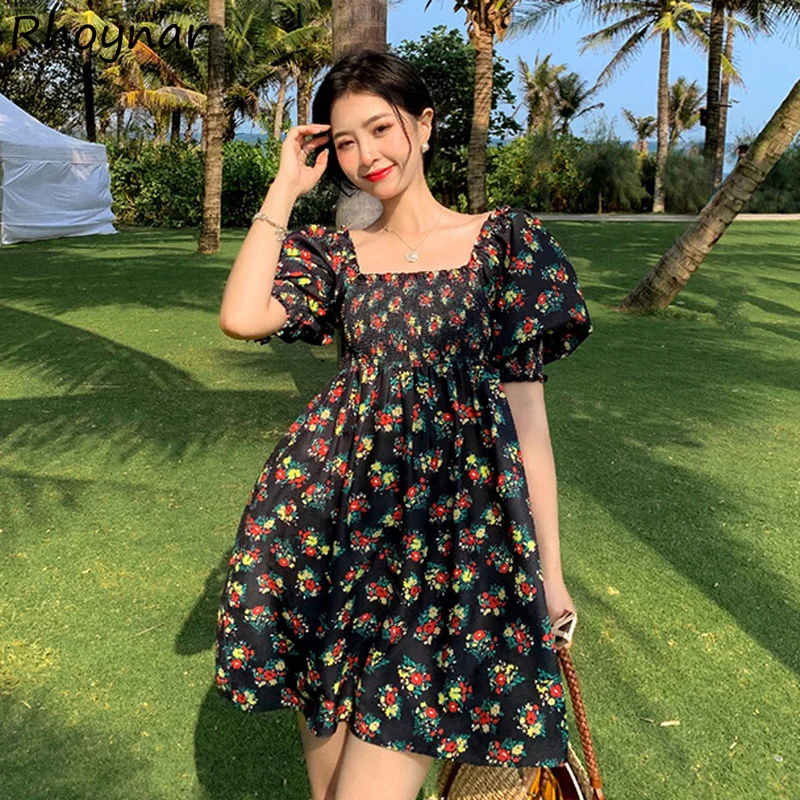Dresses Women Puff Sleeve Print Folds Casual All-match Stylish Ulzzang Chic A-line Fashion Mini Lovely Girl Gentle Tender Newest
Dresses Women Puff Sleeve Print Folds Casual All-match Stylish Ulzzang Chic A-line Fashion Mini Lovely Girl Gentle Tender Newest