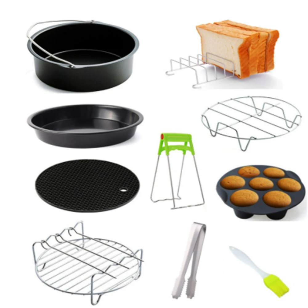 9 Pcs/set 6 / 7 / 8 Inches Air Fryer Accessories Pizza Tray Grill Toast Rack Steam Rack Insulation Pad 3.2QT-5.8QT
9 Pcs/set 6 / 7 / 8 Inches Air Fryer Accessories Pizza Tray Grill Toast Rack Steam Rack Insulation Pad 3.2QT-5.8QT