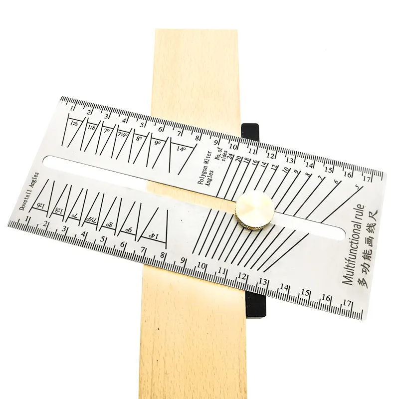 Multi Miter Angle Ruler Woodworking Scriber Dovetail Marking Jig Marking Gauge Stainless Polygon Bevel Angles Marking T-Ruler
Multi Miter Angle Ruler Woodworking Scriber Dovetail Marking Jig Marking Gauge Stainless Polygon Bevel Angles Marking T-Ruler