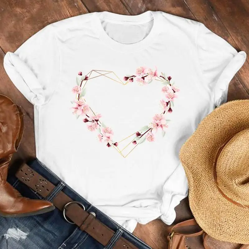 Women Fashion Clothing Flower Love Spring 90s Short Sleeve Female Summer O-neck Clothes Casual Tshirt Top Graphic Tee T-shirt
Women Fashion Clothing Flower Love Spring 90s Short Sleeve Female Summer O-neck Clothes Casual Tshirt Top Graphic Tee T-shirt