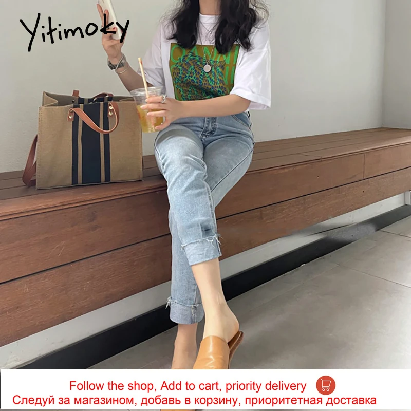 Yitimoky Casual Woman Tshirts Cotton O-Neck Short Sleeve Fashion Graphic Letter Printing Loose Pullover Simple Tops 2021 Summer
Yitimoky Casual Woman Tshirts Cotton O-Neck Short Sleeve Fashion Graphic Letter Printing Loose Pullover Simple Tops 2021 Summer