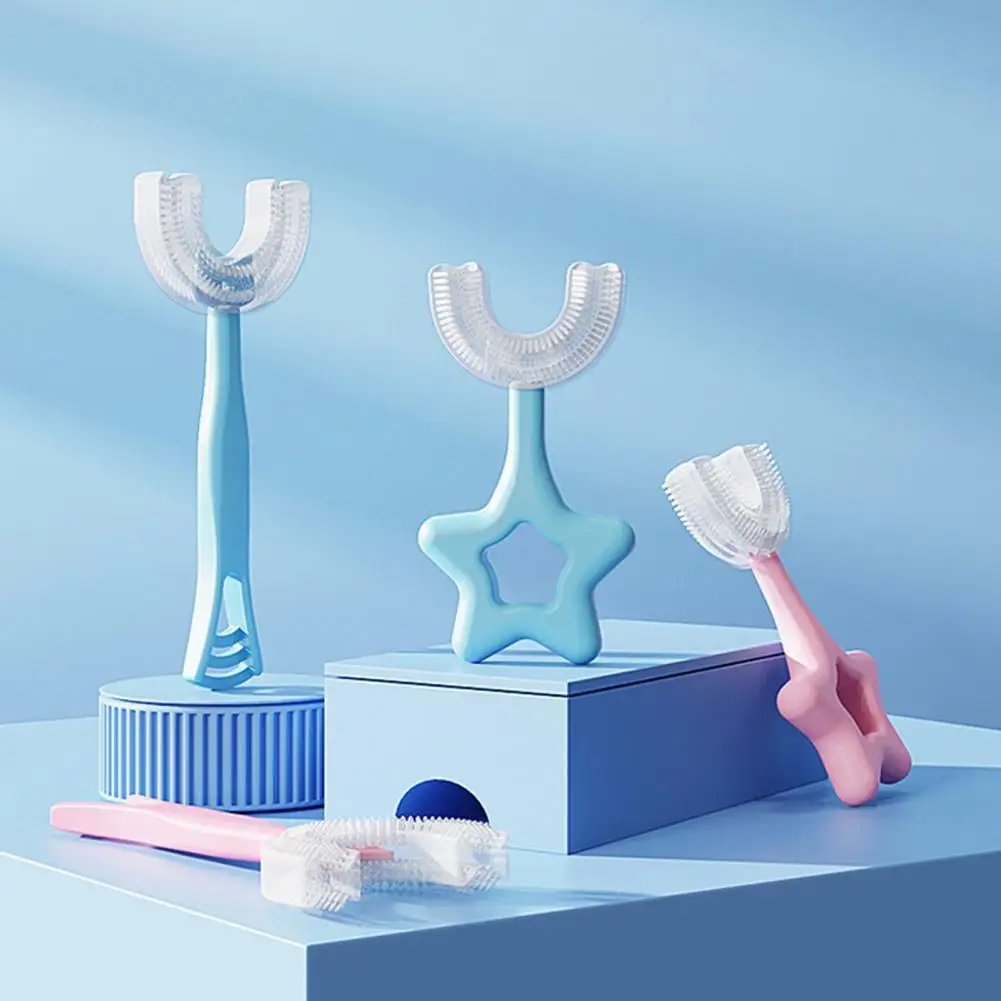 Kids Toothbrush 360 Degrees Cleaning Waterproof Silicone U-Type Modeling Children's Toothbrush for Home
Kids Toothbrush 360 Degrees Cleaning Waterproof Silicone U-Type Modeling Children's Toothbrush for Home