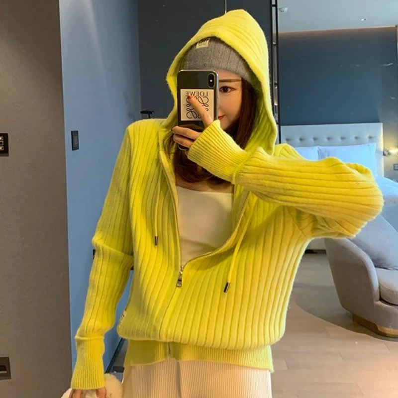 Women's simple sweater 2021 new spring and autumn hooded knitted cardigan jacket loose fashion sweater jacket harajuku sweater
Women's simple sweater 2021 new spring and autumn hooded knitted cardigan jacket loose fashion sweater jacket harajuku sweater