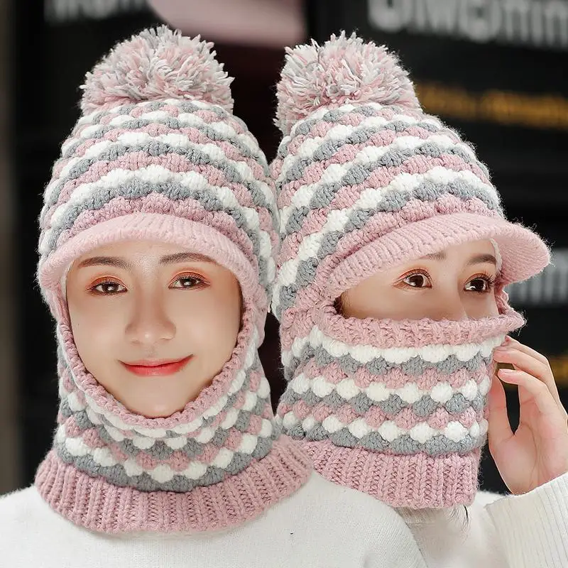 New Fashion Hats For Women Outdoor Windproof Keep Warmer Winter Knitted Hat High Quality Warm Thick Pompoms Balaclava Peaked Hat
New Fashion Hats For Women Outdoor Windproof Keep Warmer Winter Knitted Hat High Quality Warm Thick Pompoms Balaclava Peaked Hat