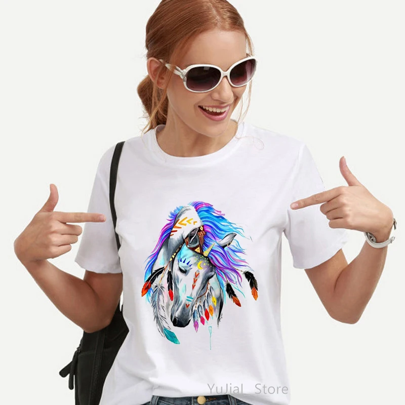 Watercolor Horse Animal Print Tshirt Women Cool Flying Pig T Shirt Femme Harajuku Shirt Summer Fashion White T-Shirt 
Watercolor Horse Animal Print Tshirt Women Cool Flying Pig T Shirt Femme Harajuku Shirt Summer Fashion White T-Shirt