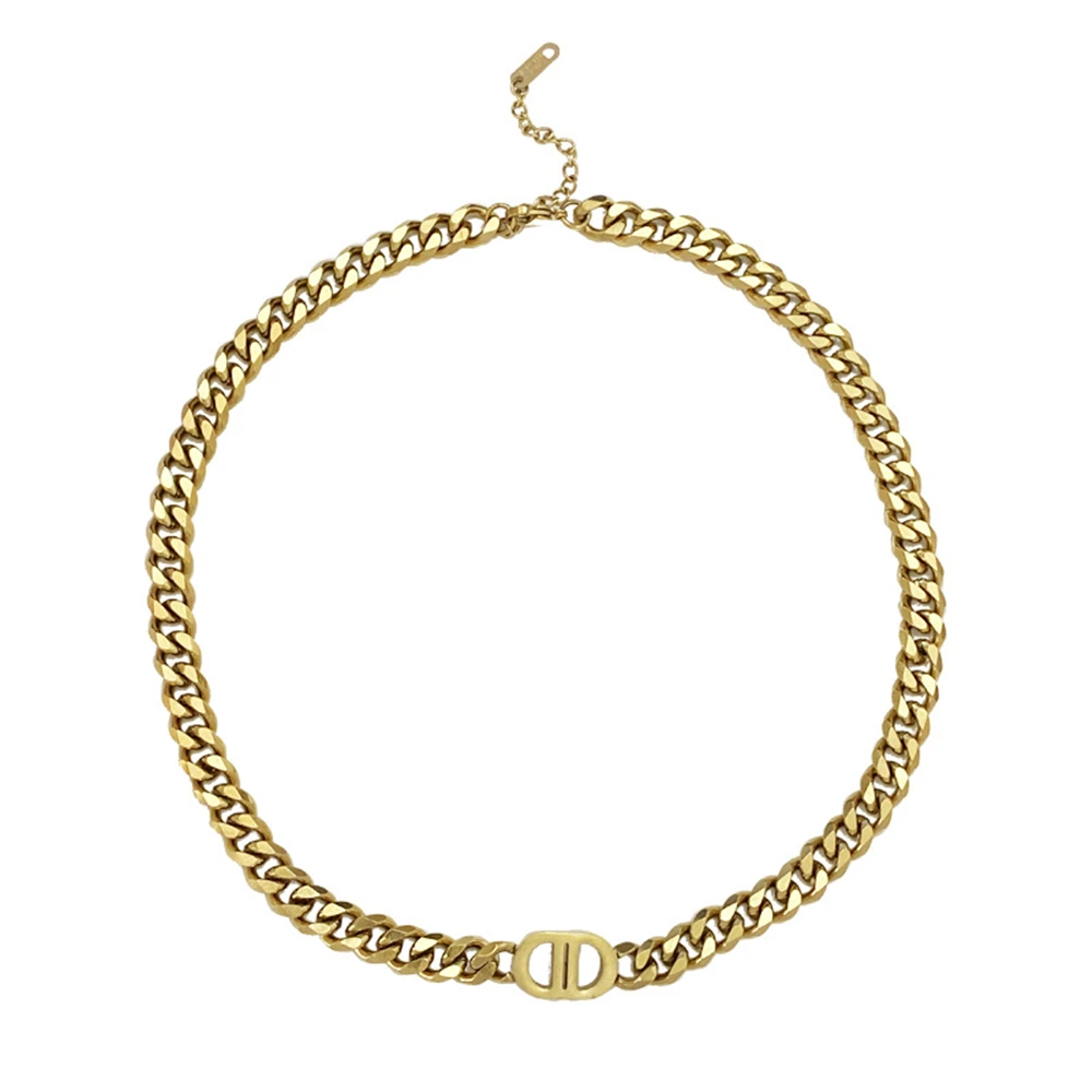 Fashion 925 Sterling Silver Necklace For Women Jewelry Retro Cuba Chain Necklace Choker Female Gold Necklace Hollow Double D
Fashion 925 Sterling Silver Necklace For Women Jewelry Retro Cuba Chain Necklace Choker Female Gold Necklace Hollow Double D