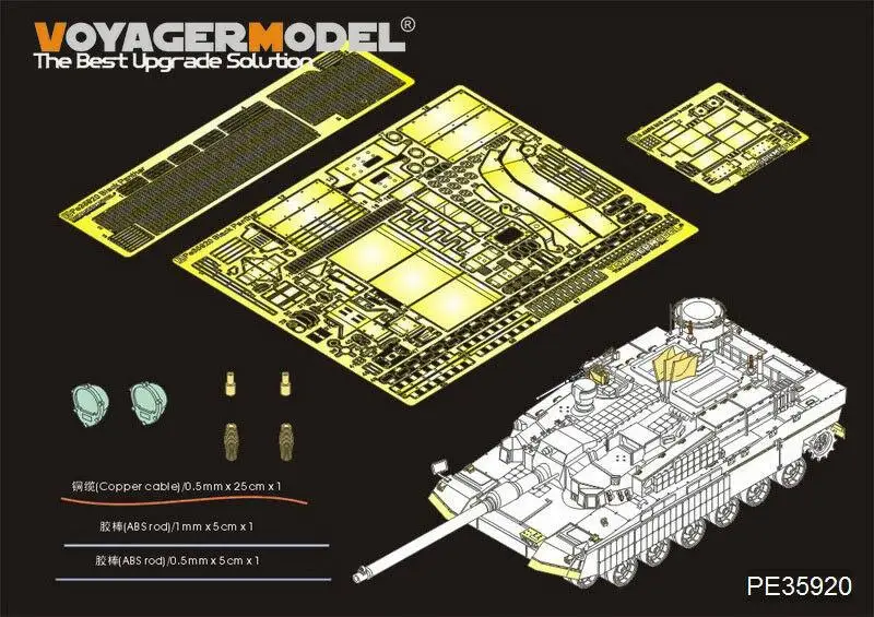 Набор деталей для базовой Пантеры Voyager 1/35 PE35920 K2 Black Panther MBT (для ACADMY 13511)
Набор деталей для базовой Пантеры Voyager 1/35 PE35920 K2 Black Panther MBT (для ACADMY 13511)