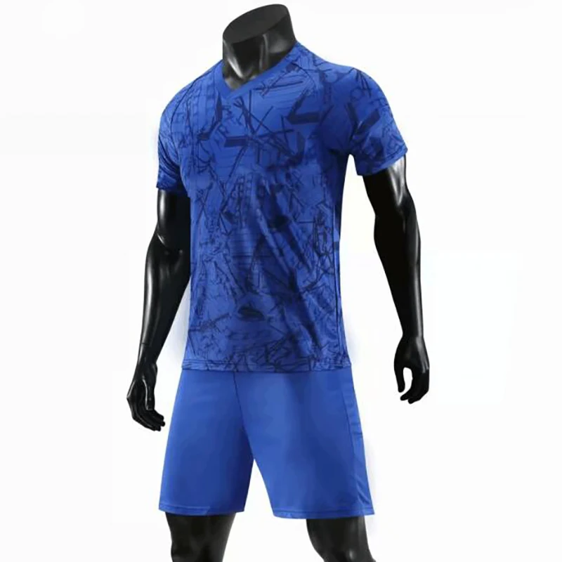 MEN'S T-SHIRT Adult Kids Soccer Jerseys Football sets Custom Short Sleeves blue Shirt Shorts Team Training Uniforms | Мужская одежда