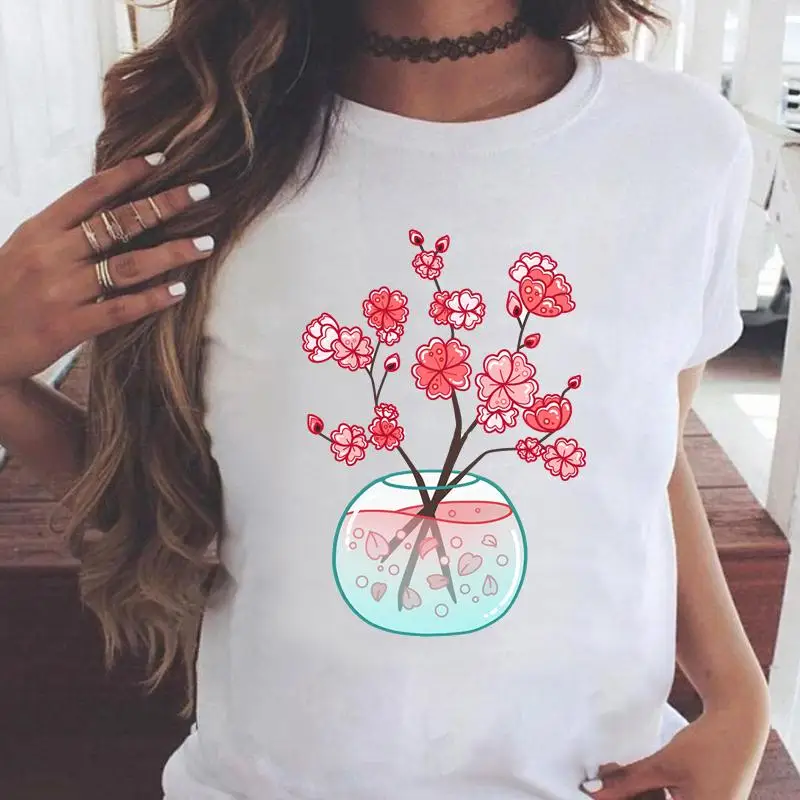 Women T-shirts 2021 Summer Ladies 90s Flower Short Sleeve Graphic Print Female Fashion Cartoon T Top Shirt Tee T-Shirt
Women T-shirts 2021 Summer Ladies 90s Flower Short Sleeve Graphic Print Female Fashion Cartoon T Top Shirt Tee T-Shirt