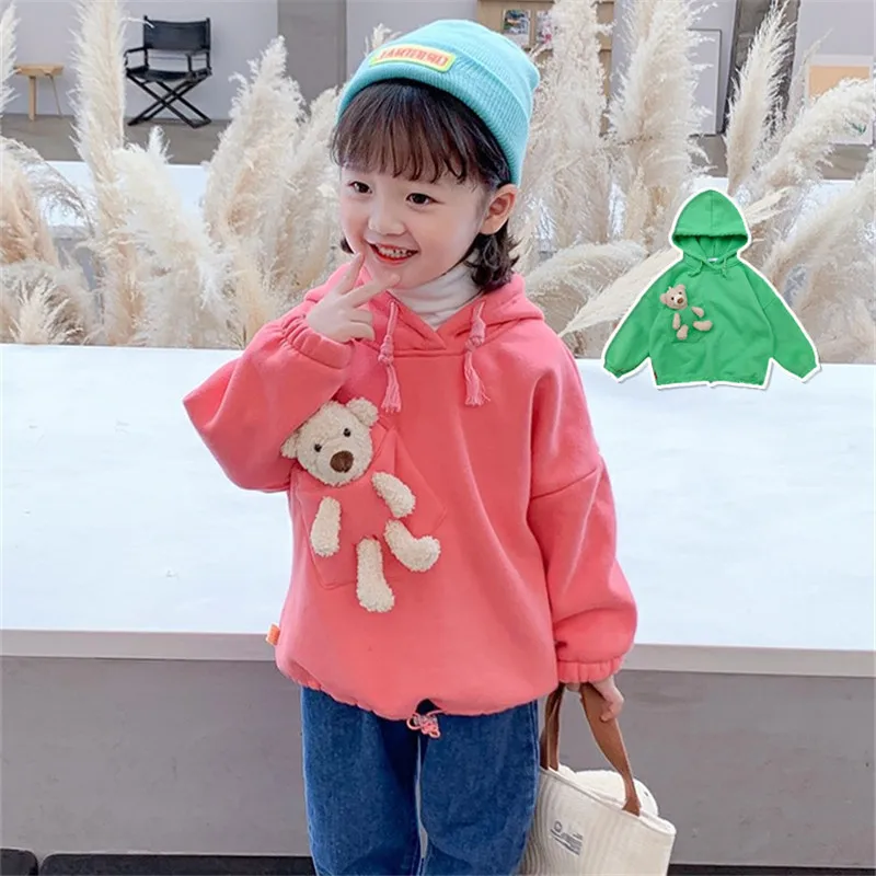 Girl's Spring Autumn Hoodies Baby Fleece Sweatshirt Cartoon Pocket Bear Tops Toddler Girl Winter Clothes 3T-8T Kids Pullover
Girl's Spring Autumn Hoodies Baby Fleece Sweatshirt Cartoon Pocket Bear Tops Toddler Girl Winter Clothes 3T-8T Kids Pullover
