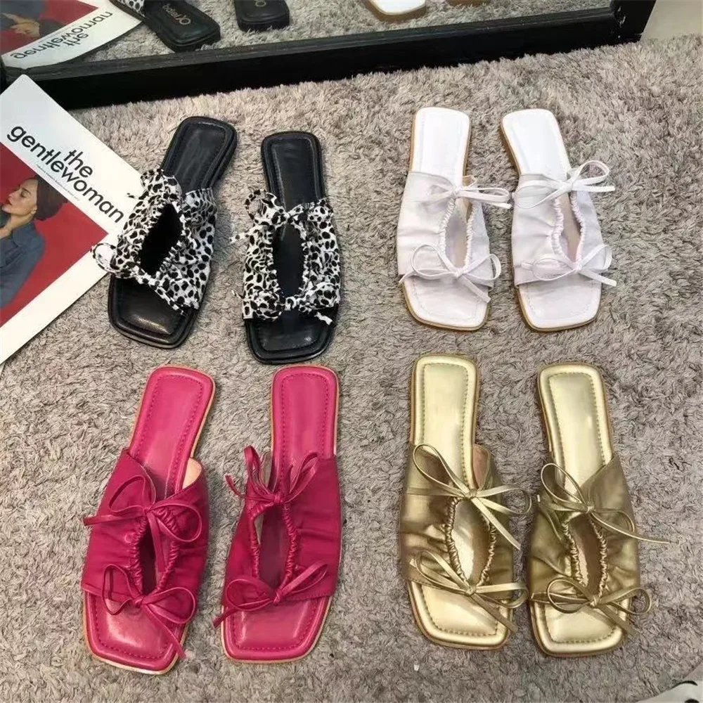 Fashion Sweet Summer Women Sandals Square Head Flat Heel Slipper 2021 Bowknot Casual Summer Shoes Open Toe Slip on Beach
Fashion Sweet Summer Women Sandals Square Head Flat Heel Slipper 2021 Bowknot Casual Summer Shoes Open Toe Slip on Beach