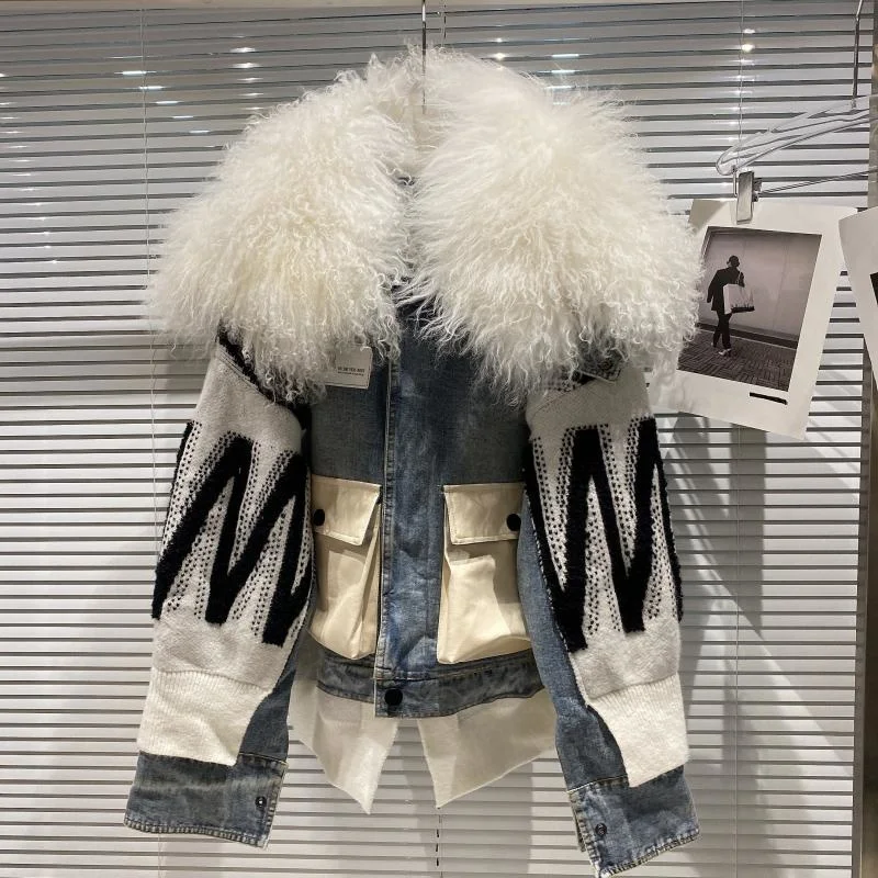 Big Lamb Wool Collar Detachable Cotton Jacket Women 2021 Autumn New Style Knitted Sleeve With Cotton Jacket And Denim Coat
Big Lamb Wool Collar Detachable Cotton Jacket Women 2021 Autumn New Style Knitted Sleeve With Cotton Jacket And Denim Coat