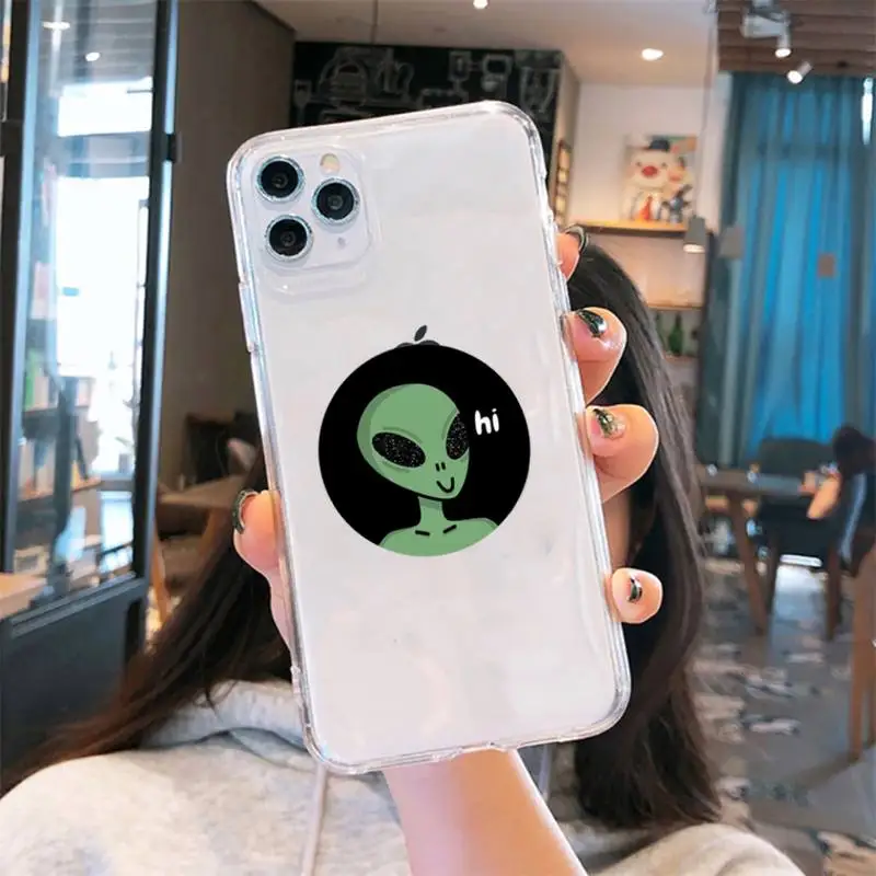 Aesthetics Cute Cartoon alien space Phone Case Transparent for iPhone 6 7 8 11 12 s mini pro X XS XR MAX Plus cover funda shell
Aesthetics Cute Cartoon alien space Phone Case Transparent for iPhone 6 7 8 11 12 s mini pro X XS XR MAX Plus cover funda shell