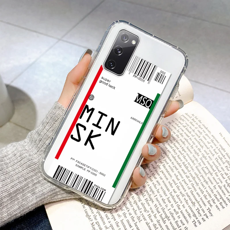 Fashion Clear Air Ticket Case For Samsung Galaxy S21 S20 S10 Plus Ultra FE Many kinds City QR Code Soft Coque Samsung S21 S20 FE
Fashion Clear Air Ticket Case For Samsung Galaxy S21 S20 S10 Plus Ultra FE Many kinds City QR Code Soft Coque Samsung S21 S20 FE