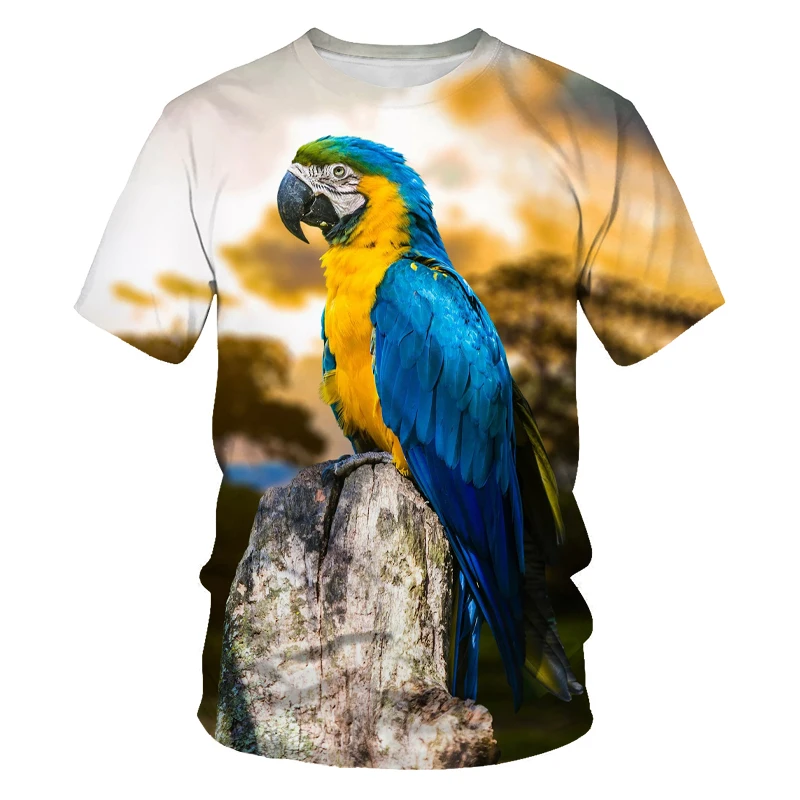 Summer parrot pattern fun hip-hop T-shirt 3D printed men's and women's casual round neck tops Harajuku essential street clothes
Summer parrot pattern fun hip-hop T-shirt 3D printed men's and women's casual round neck tops Harajuku essential street clothes