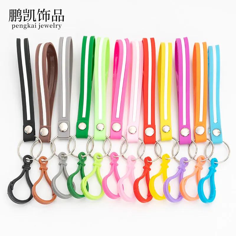 Creative contrast color PVC soft rubber wristband plastic lobster clasp bag pendant mobile phone lanyard accessories keychain
Creative contrast color PVC soft rubber wristband plastic lobster clasp bag pendant mobile phone lanyard accessories keychain
