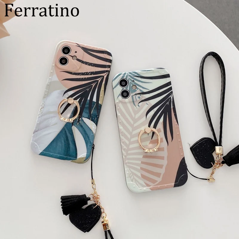 Fashion Banana Leaf Ring Stand Lanyard Wrist Bracelet Case for iPhone 12 Pro Max Mini 11 Pro Max XR X XS 7 8 Plus SE 2020 Cover
Fashion Banana Leaf Ring Stand Lanyard Wrist Bracelet Case for iPhone 12 Pro Max Mini 11 Pro Max XR X XS 7 8 Plus SE 2020 Cover