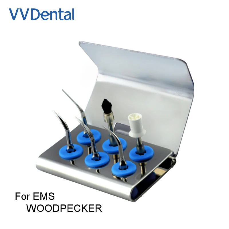 VV DENTAL Outlet Store набор наконечников для ультразвукового скалера, набор для накипи и полировки, серебряный, совместимый с магнитным/Woodpecker
VV DENTAL Outlet Store набор наконечников для ультразвукового скалера, набор для накипи и полировки, серебряный, совместимый с магнитным/Woodpecker