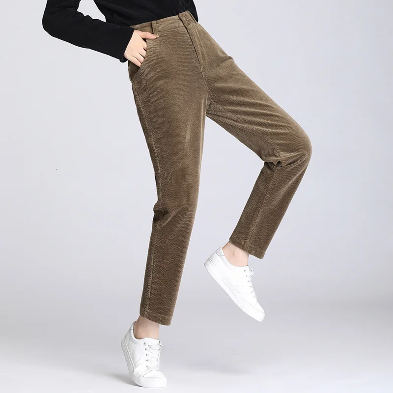 Женские вельветовые шаровары, теплые, с высокой талией, на осень и зиму, 2020 
Женские вельветовые шаровары, теплые, с высокой талией, на осень и зиму, 2020