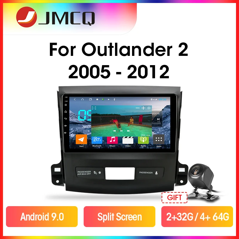 Автомобильный мультимедийный видеоплеер JMCQ Android для Mitsubishi Outlander Xl 2 2005 2011 din 4 Гб + 64