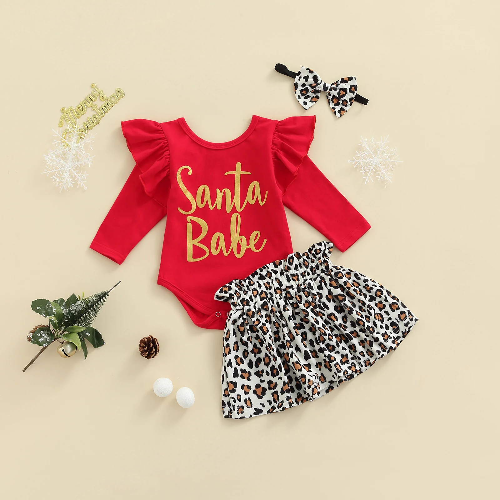 3Pcs Baby's Sets Letter Long Sleeve Romper Leopard Printed Skirt Headdress Toddler Girls Spring Autumn Christmas Clothing 0-24 M
3Pcs Baby's Sets Letter Long Sleeve Romper Leopard Printed Skirt Headdress Toddler Girls Spring Autumn Christmas Clothing 0-24 M