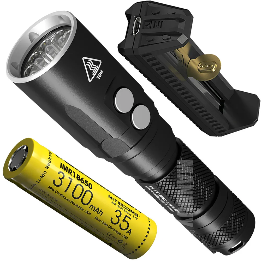 NITECORE DL20 + F1 зарядное устройство IMR18650 3100 мАч 35A батарея 1000 люмен светодиодный