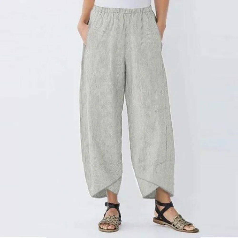 Women Casual Harem Pants Solid Color Cotton Linen Wide Leg Trousers Summer Elastic Waist Plus Size Loose Comfortable Trousers
Women Casual Harem Pants Solid Color Cotton Linen Wide Leg Trousers Summer Elastic Waist Plus Size Loose Comfortable Trousers