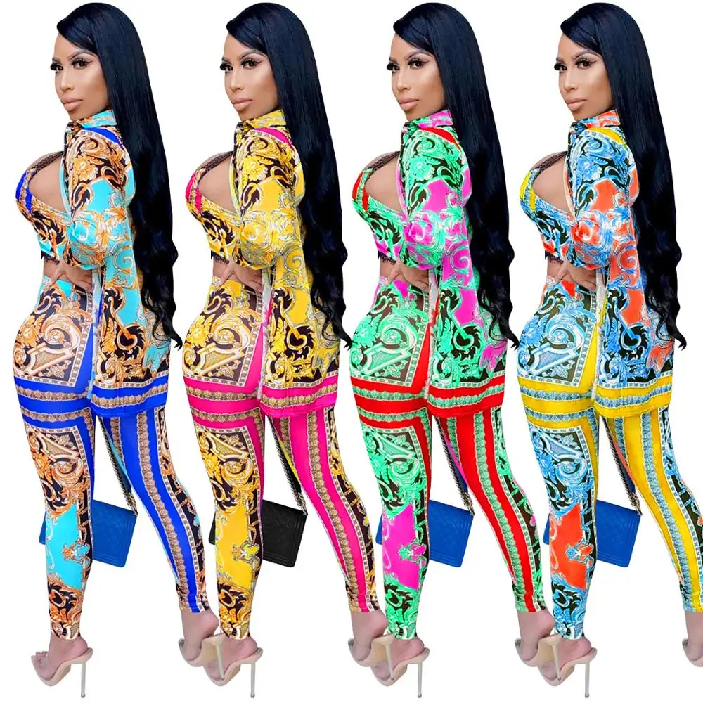 Stunning Multicolors Printing Women Outfits Three Pieces Party Nightclub Charming Lady Long Sleeves Shirt + Crop Top and Pants
Stunning Multicolors Printing Women Outfits Three Pieces Party Nightclub Charming Lady Long Sleeves Shirt + Crop Top and Pants