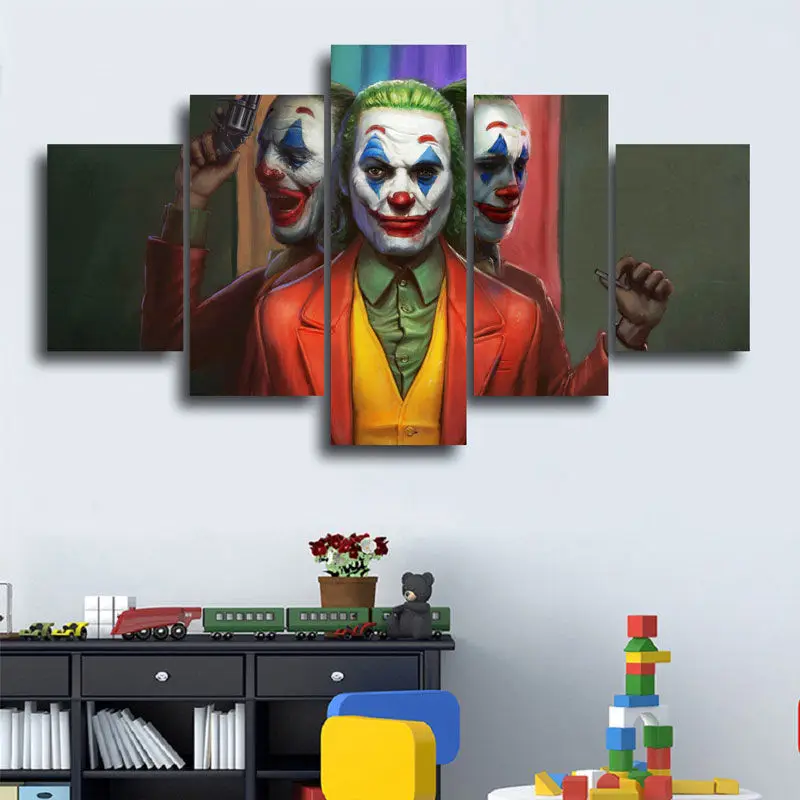 No Framed Joker Clown Movie Joaquin Phoenix 5 Panel Wall Art Canvas HD Decorative Printed Posters Paintings Home Decor Pictures
No Framed Joker Clown Movie Joaquin Phoenix 5 Panel Wall Art Canvas HD Decorative Printed Posters Paintings Home Decor Pictures