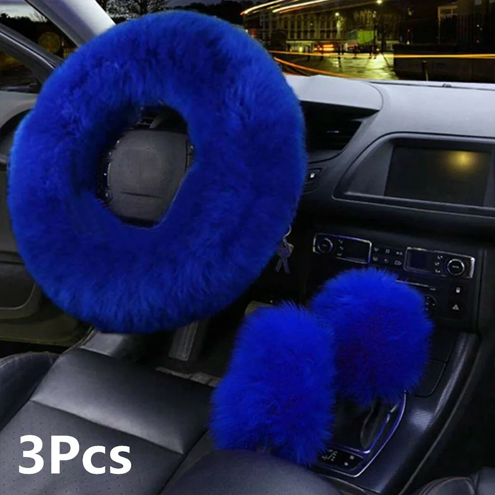 3pcs Steering Wheel Cover Gearshift Handbrake Cover Blue Warm Thick Fur Plush Car Interior Accessories
3pcs Steering Wheel Cover Gearshift Handbrake Cover Blue Warm Thick Fur Plush Car Interior Accessories