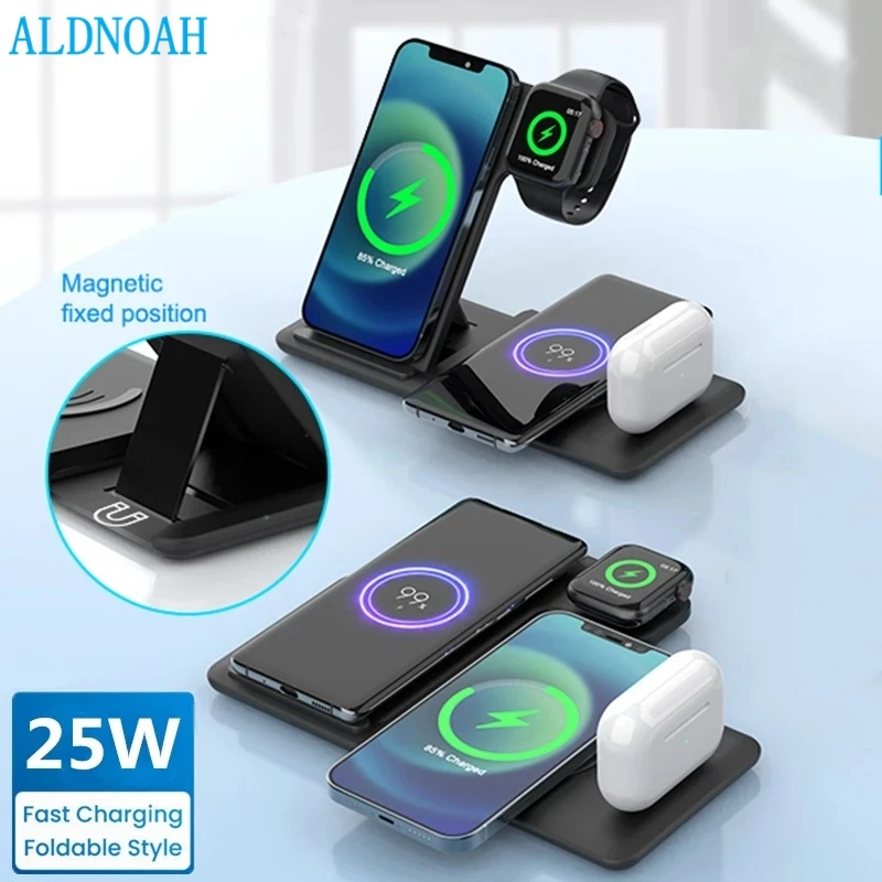 Foldable Wireless Charger for iPhone 12 11 XS XR X 8 4 in 1 25W Fast Charging Stand Pad For Apple Watch 6 SE 5 4 Airpods Pro
Foldable Wireless Charger for iPhone 12 11 XS XR X 8 4 in 1 25W Fast Charging Stand Pad For Apple Watch 6 SE 5 4 Airpods Pro