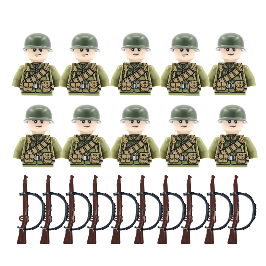 

DIY Building Blocks World War II Military Minifigures Eight Nations Soldiers With Weapons And Guns Assembling Children's Toys