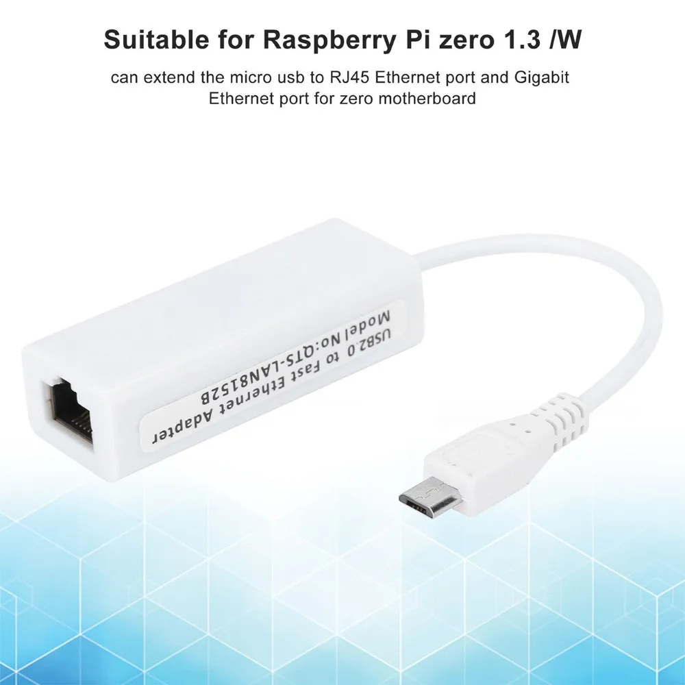 

Ethernet Adapter Micro USB LAN Adapter USB 2.0 To 10/100 Network RJ45 LAN Wired Adapter For Raspberry PI Zero