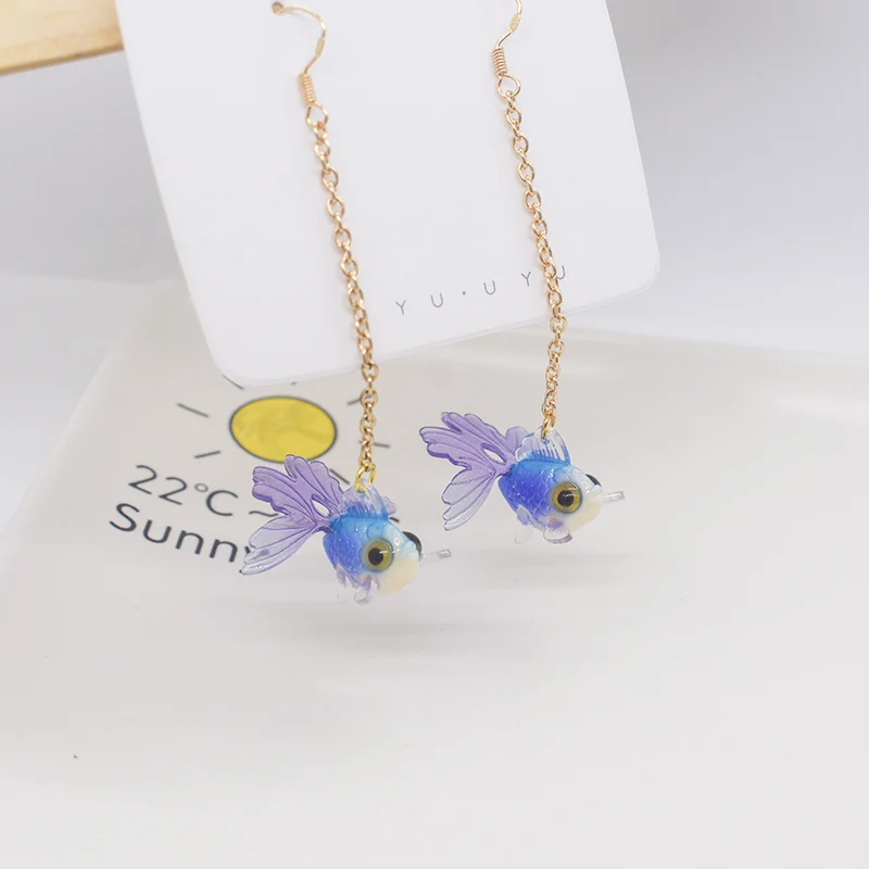 3D Gradient Resin Goldfish Creative Court Style Fun Small Koi Fish Students S925 Earrings
3D Gradient Resin Goldfish Creative Court Style Fun Small Koi Fish Students S925 Earrings