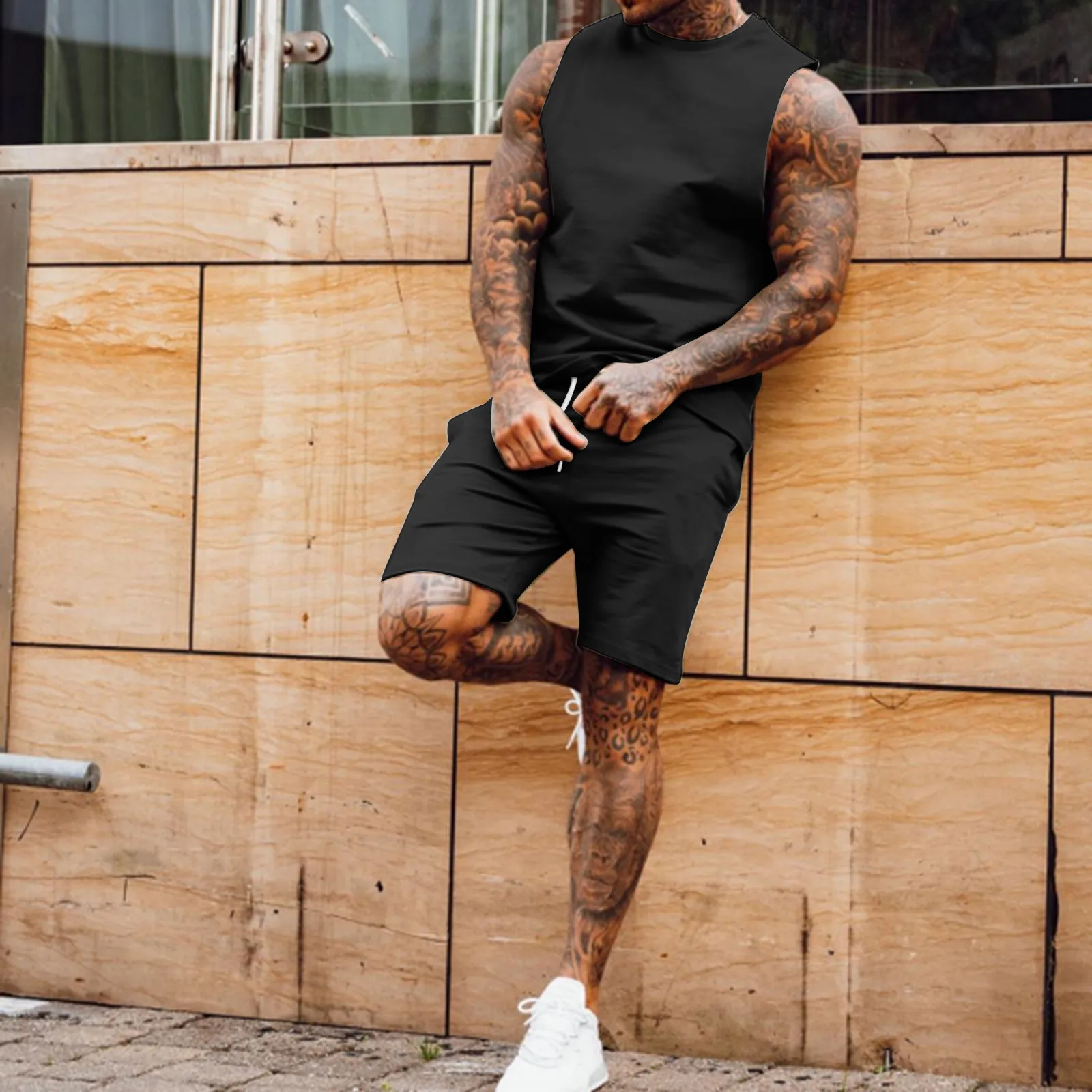 60# 2021 Men’s Summer 2-piece Sets Beach Sleeveless Shirts Tank Tops Shorts Pants Sets Streetwear Men's Clothes Ropa Hombre
60# 2021 Men’s Summer 2-piece Sets Beach Sleeveless Shirts Tank Tops Shorts Pants Sets Streetwear Men's Clothes Ropa Hombre