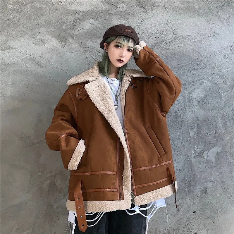 Winter Warm Thick Lamp Jacket Women Zipper Outwear Lady Loose Faux Sheep Fur Plush Top Coat Clothes
Winter Warm Thick Lamp Jacket Women Zipper Outwear Lady Loose Faux Sheep Fur Plush Top Coat Clothes