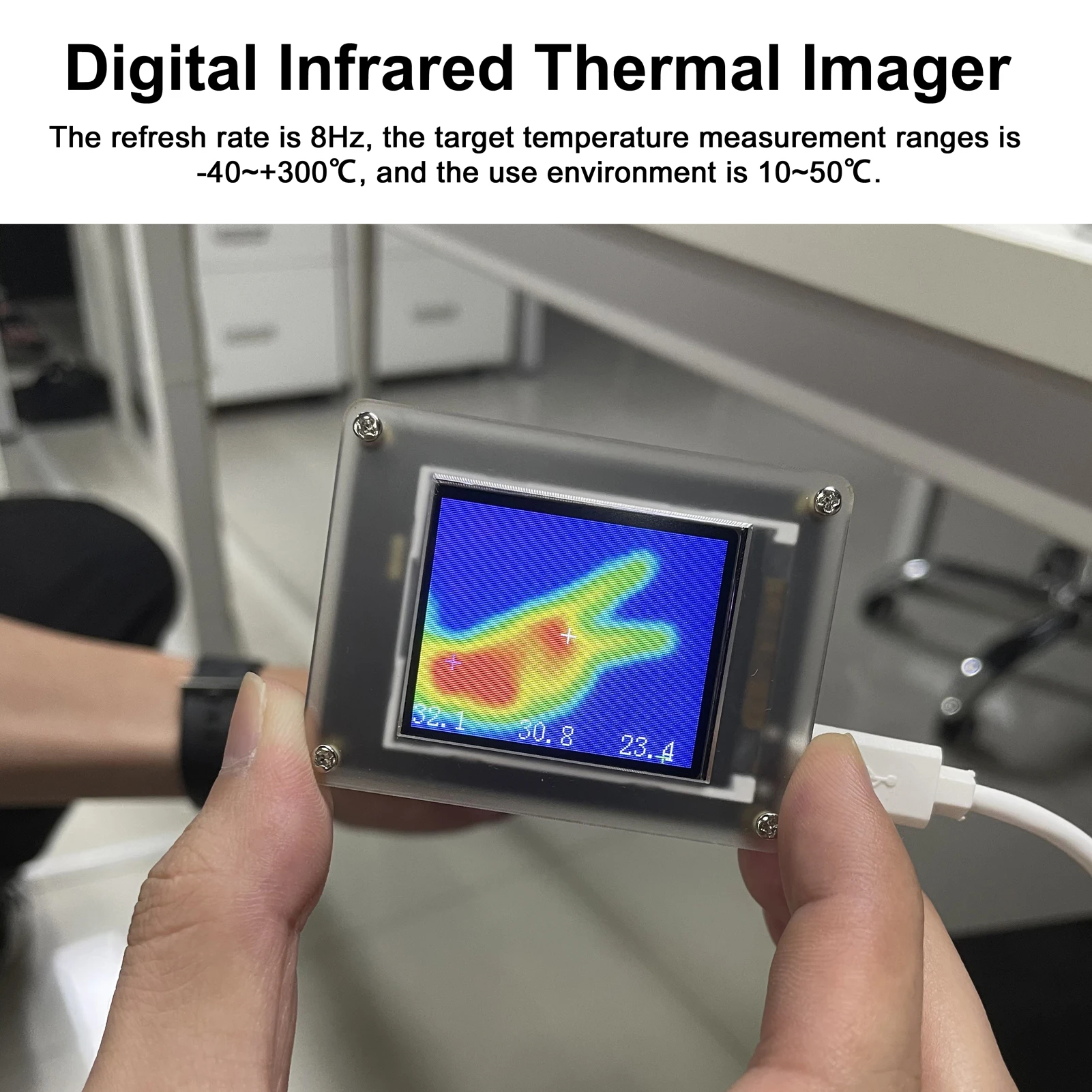 MLX90640 1.8 Inch TFT Display Digital Infrared Thermal Imager Handheld Infrared Temperature Sensors Multipurpose Detection Tool
MLX90640 1.8 Inch TFT Display Digital Infrared Thermal Imager Handheld Infrared Temperature Sensors Multipurpose Detection Tool