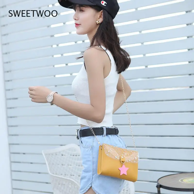2021 Summer and Autumn Flip Chain Shoulder Bag Messenger Star Small Square Bag Transparent Mobile Phone Bag Custom Crossbody Bag
2021 Summer and Autumn Flip Chain Shoulder Bag Messenger Star Small Square Bag Transparent Mobile Phone Bag Custom Crossbody Bag