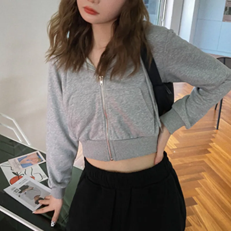 2022 Thick Casual Cropped Sweatshirt Jacket Women Autumn Winter Zipper Hoodies Coats Ladies Solid Korean Overcoat Female
2022 Thick Casual Cropped Sweatshirt Jacket Women Autumn Winter Zipper Hoodies Coats Ladies Solid Korean Overcoat Female