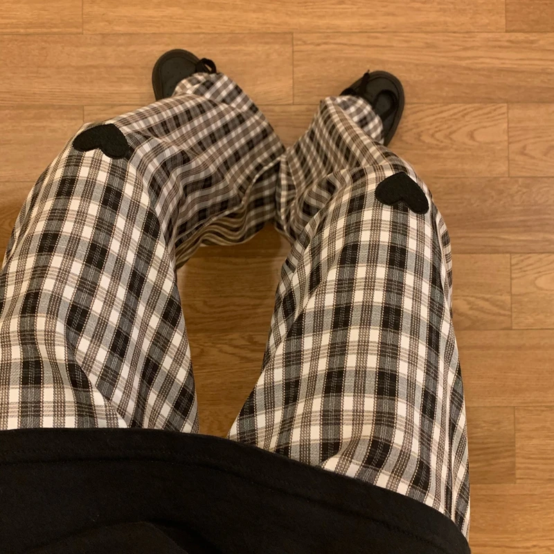 Women Casual Pants Full Length Plaid Heart Pattern Plus Size S-4XL Loose Wide Leg Students All-match Sweet Streetwear Summer New
Women Casual Pants Full Length Plaid Heart Pattern Plus Size S-4XL Loose Wide Leg Students All-match Sweet Streetwear Summer New