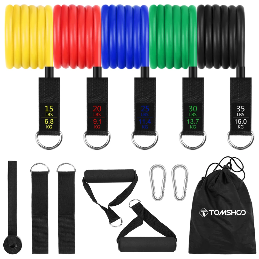 TOMSHOO Drop Shipping 15pcs Pull Rope Fitness Exercises Resistance Bands Set Training Yoga Band Gym Fitness Equipmen
TOMSHOO Drop Shipping 15pcs Pull Rope Fitness Exercises Resistance Bands Set Training Yoga Band Gym Fitness Equipmen