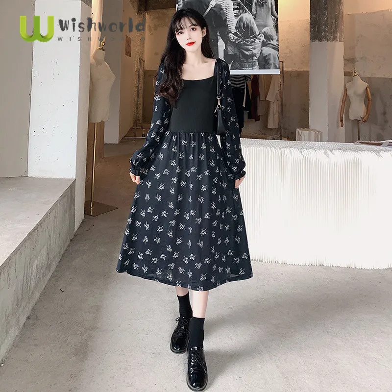 Plus Size Autumn New Vintage Printed Square Neck Bubble Sleeve Long Sleeve Chiffon Dress Fashion French Splicing Party Dress
Plus Size Autumn New Vintage Printed Square Neck Bubble Sleeve Long Sleeve Chiffon Dress Fashion French Splicing Party Dress