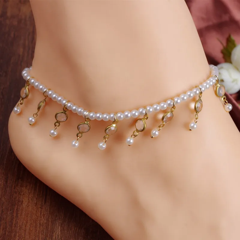 Imitation Pearls Beads Pendant Charming Foot Accessories Anklet For Women Indian Tornozeleira Feminina Anklet Wholesale
Imitation Pearls Beads Pendant Charming Foot Accessories Anklet For Women Indian Tornozeleira Feminina Anklet Wholesale