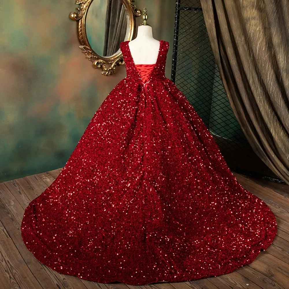 Girls First Communion Dress Flower Girl Wedding Sequins Dresses for Kids Piano Performance Vestidos Children Pageant Ball Gown
Girls First Communion Dress Flower Girl Wedding Sequins Dresses for Kids Piano Performance Vestidos Children Pageant Ball Gown
