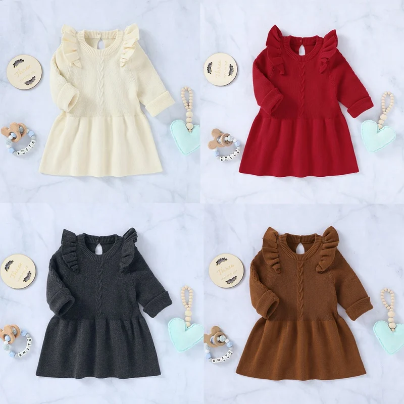 Autumn Warm Baby Girls Dress Casual Long Sleeve Knitted Knee-Length Kids Toddler Soft Pageant Princess Dresses 
Autumn Warm Baby Girls Dress Casual Long Sleeve Knitted Knee-Length Kids Toddler Soft Pageant Princess Dresses