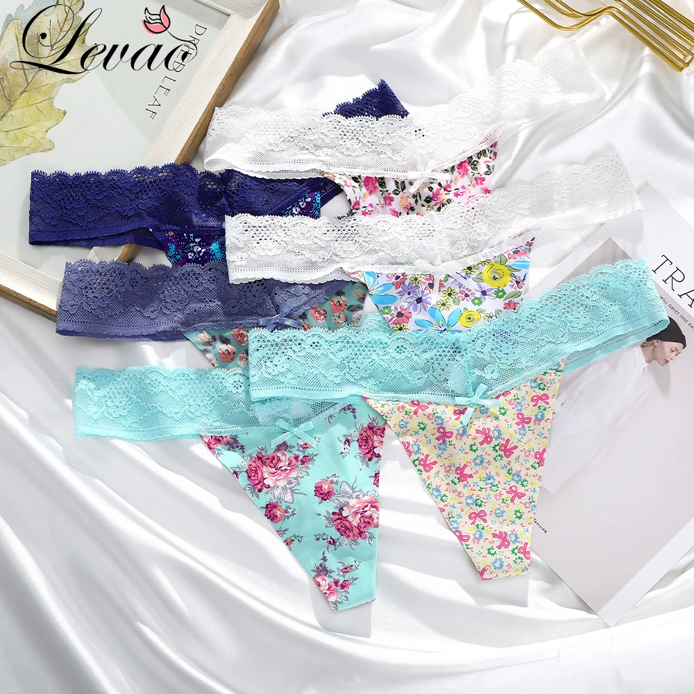 LEVAO New Sexy Printed Low-Waist Thongs Lace-Trimmed Briefs Transparent Low-End Ladies Thongs Comfortable Antibacterial Panties
LEVAO New Sexy Printed Low-Waist Thongs Lace-Trimmed Briefs Transparent Low-End Ladies Thongs Comfortable Antibacterial Panties
