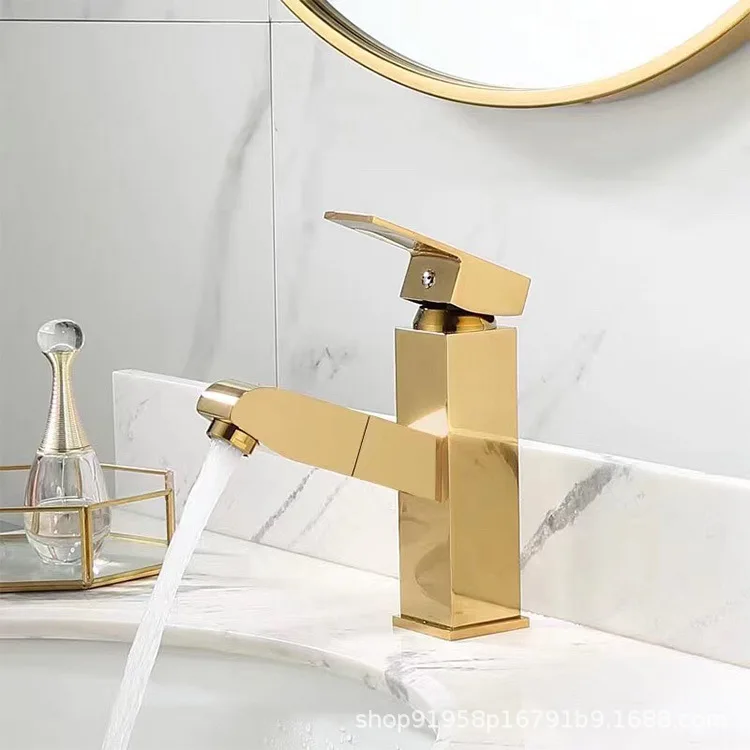Shiny Gold Pull Hot and Cold Single Hole Basin Faucet Bathroom Wash Basin Mixer Stretch Water Tap Gold Bathroom Faucets
Shiny Gold Pull Hot and Cold Single Hole Basin Faucet Bathroom Wash Basin Mixer Stretch Water Tap Gold Bathroom Faucets