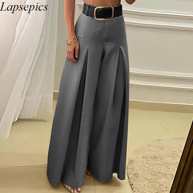 Vintage Casual Pants Solid Loose Pleated Pants Fashion Elegant Office Lady Wide Leg Trousers Streetwear 
Vintage Casual Pants Solid Loose Pleated Pants Fashion Elegant Office Lady Wide Leg Trousers Streetwear