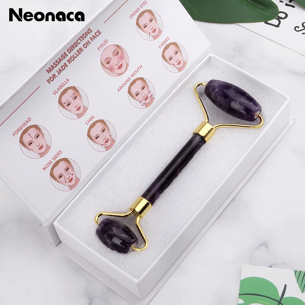 Purple Double Heads Quartz Jade Roller Massager Skin Rejuvenation Beauty Care Thin Face Slimming Skin Care Tool With Gift Box
Purple Double Heads Quartz Jade Roller Massager Skin Rejuvenation Beauty Care Thin Face Slimming Skin Care Tool With Gift Box